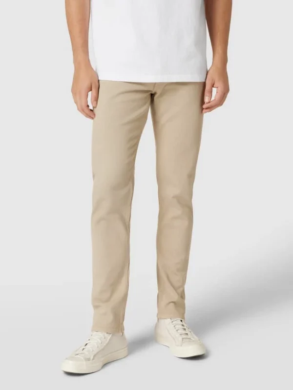 Emporio Armani Slim Fit Jeans Mit Knopfleiste Modell ‘Gabardine Basic’ – Beige 5