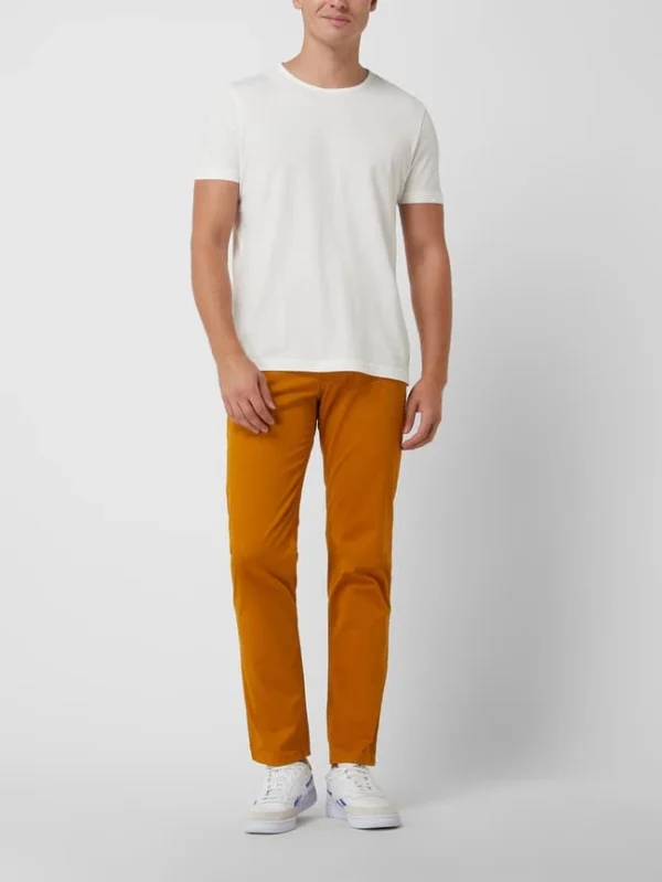 Christian Berg Men Chino Mit Stretch-Anteil – Dunkelgelb 1