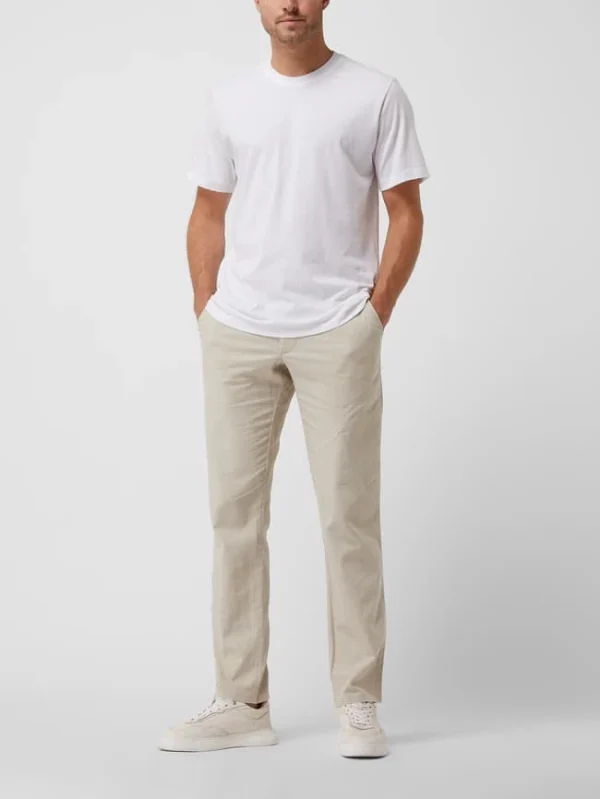 Christian Berg Men Chino Aus Leinen-Baumwoll-Mix – Sand 1