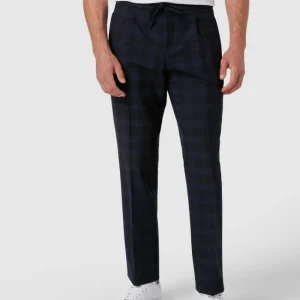 HUGO Slim Fit Bundfaltenhose Mit Glencheck Modell ‘Helios’ – Marineblau 13