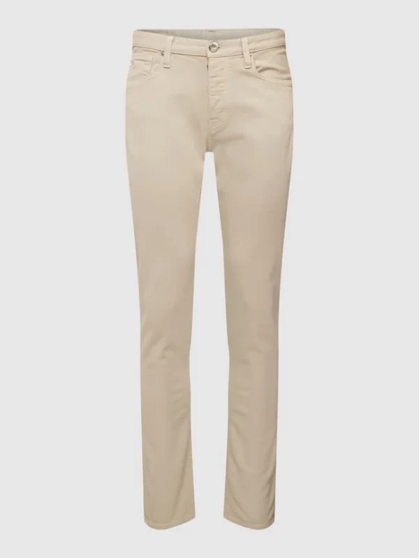 Emporio Armani Slim Fit Jeans Mit Knopfleiste Modell ‘Gabardine Basic’ – Beige 3