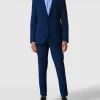 HUGO Slim Fit Anzughose Mit Karomuster – Marineblau 19