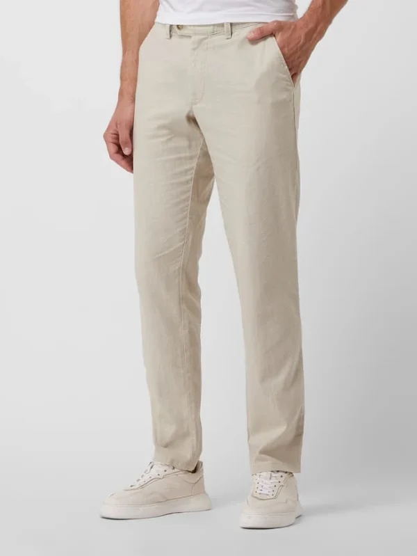 Christian Berg Men Chino Aus Leinen-Baumwoll-Mix – Sand 5