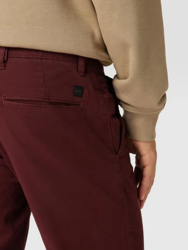 BOSS Casualwear Slim Fit Chino Mit Label-Patch Modell ‘Schino’ – Bordeaux Rot 4