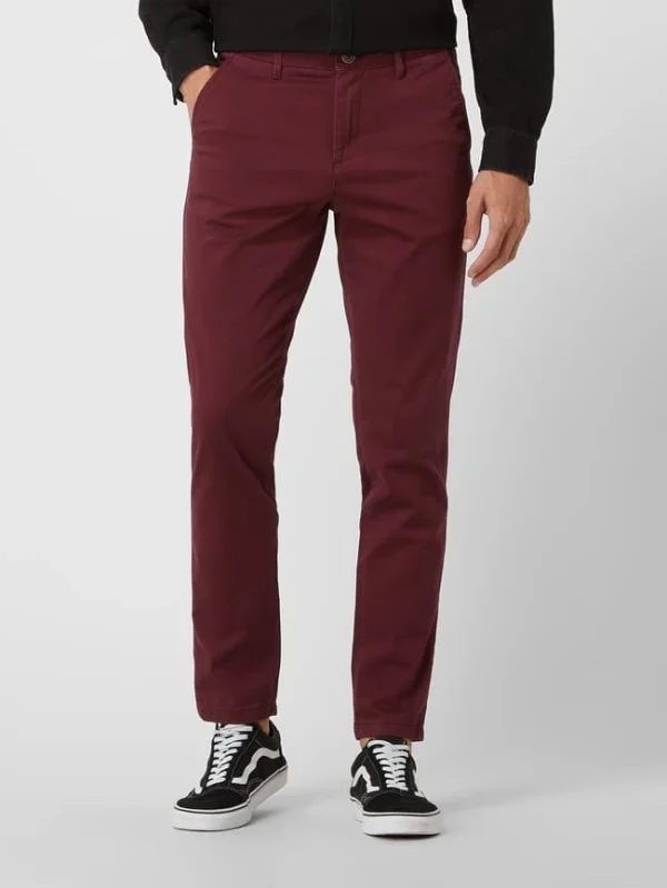 Jack & Jones Slim Fit Chino Mit Stretch-Anteil Modell ‚Marco‘ – Bordeaux Rot 5