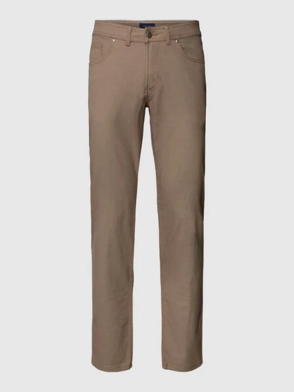 Christian Berg Men Straight Fit Chino Mit Stretch-Anteil – Taupe 3