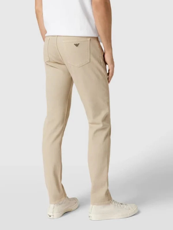 Emporio Armani Slim Fit Jeans Mit Knopfleiste Modell ‘Gabardine Basic’ – Beige 6