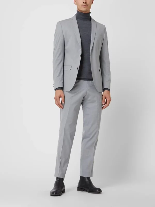 S.Oliver BLACK LABEL Slim Fit Anzughose Mit Stretch-Anteil Modell ’s.Opure‘ – Hellgrau 1