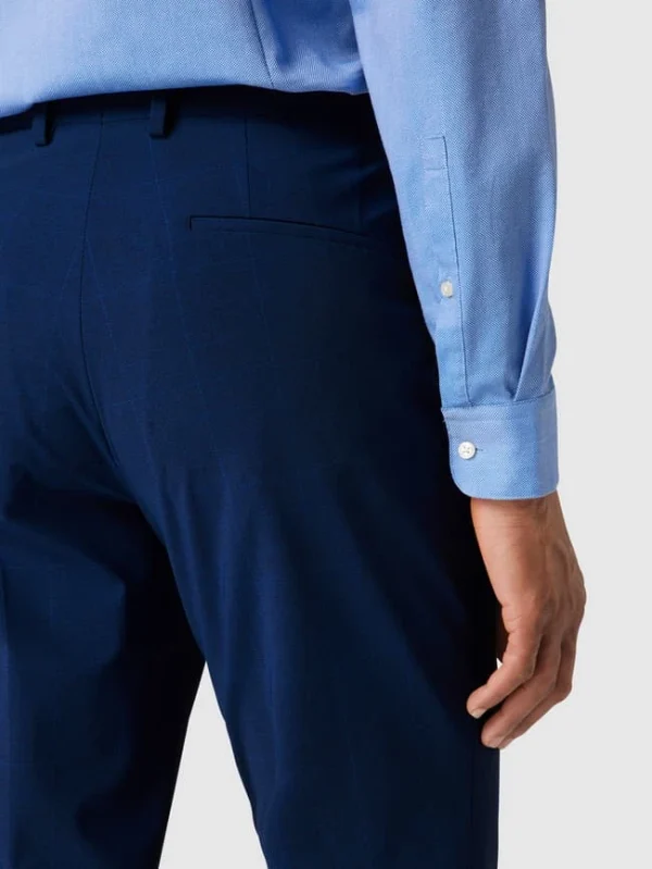 HUGO Slim Fit Anzughose Mit Karomuster – Marineblau 4