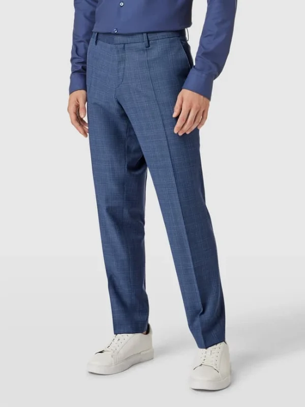 BOSS Slim Fit Anzughose Mit Allover-Muster Modell ‚Genius‘ – Blau 5