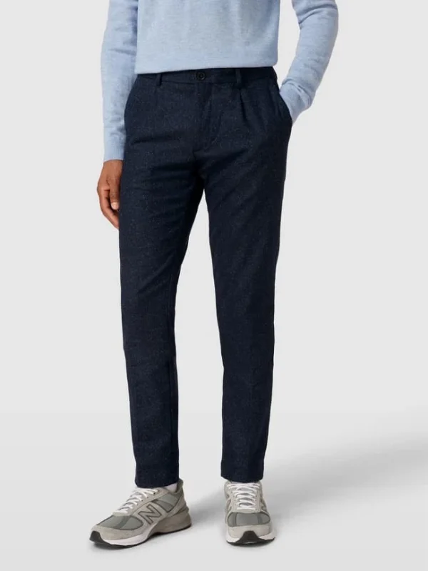 Tommy Hilfiger Straight Fit Bundfaltenhose Mit Allover-Muster – Marineblau 5