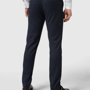 MCNEAL Slim Fit Business-Hose Mit Webmuster – Marineblau 15