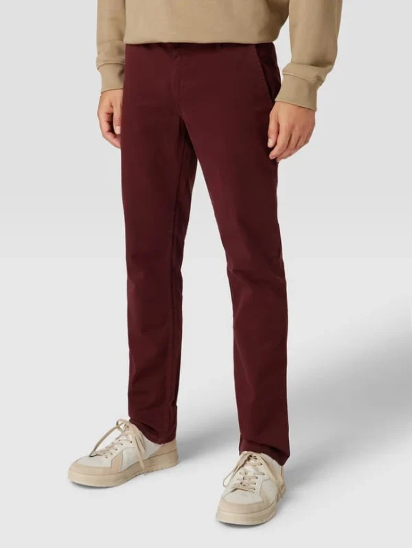 BOSS Casualwear Slim Fit Chino Mit Label-Patch Modell ‘Schino’ – Bordeaux Rot 5